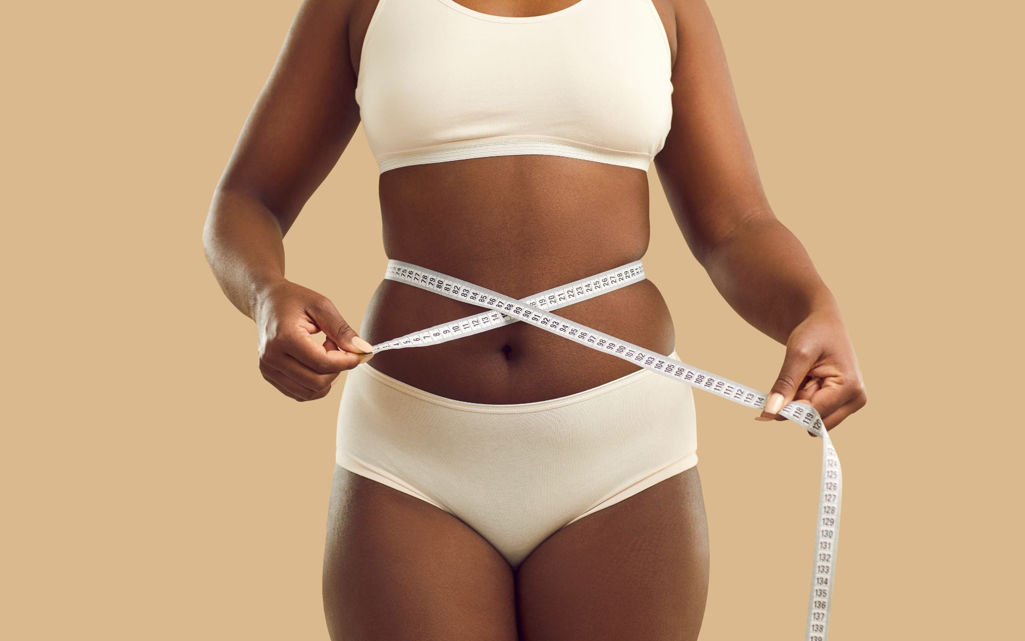 Measure Waist With Tape. Overweight