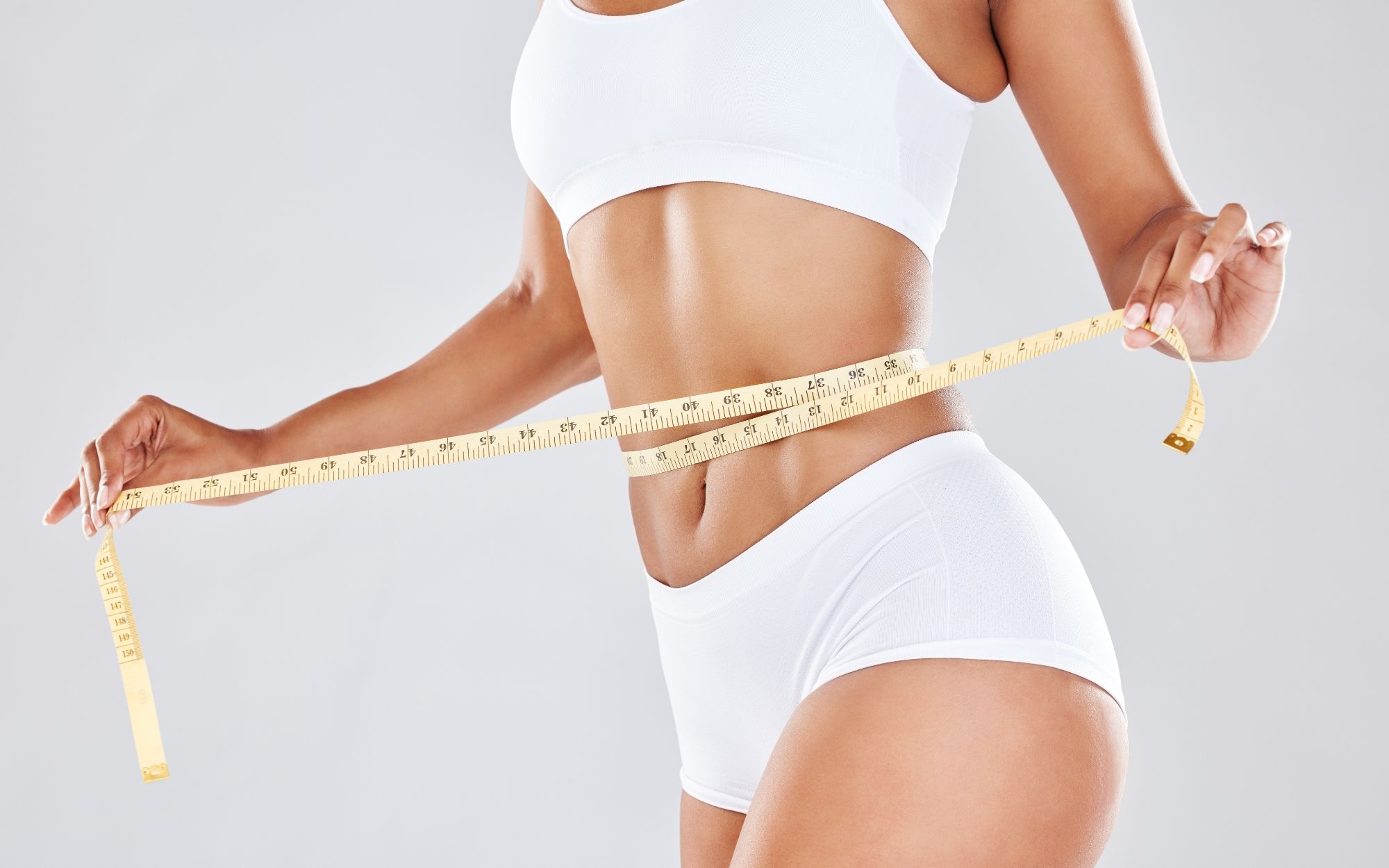 Health, Wellness And Woman With Measuring Tape